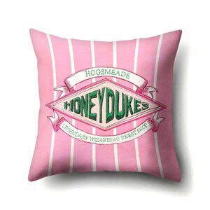 NEW Harry Potter Honeydukes Sweet Shop Pink Throw Pillow Cushion Included! 16x16